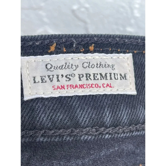 Levis Womens Ribcage Womens Cut Off Bottom Crop Flare Jeans Black Sz 31 - Picture 13 of 16